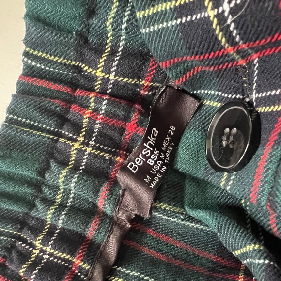 Bershka Elastic Waist Plaid Pants M - Picture 3 of 3